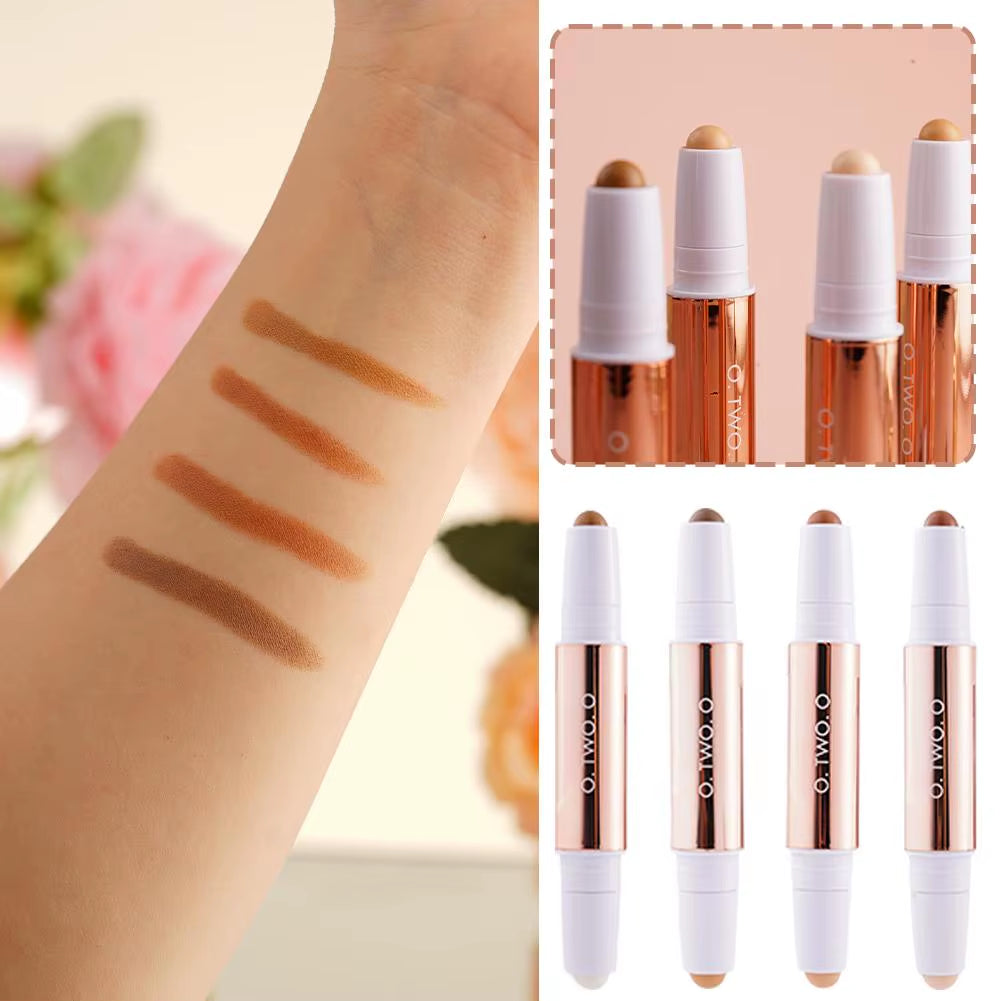 Double-Headed Contouring Stick - Waterproof Face & Highlight & Clavicle Makeup Concealer 3D Contouring Pen, Tool K5Z4