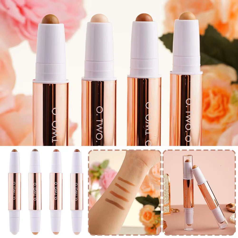 Double-Headed Contouring Stick - Waterproof Face & Highlight & Clavicle Makeup Concealer 3D Contouring Pen, Tool K5Z4