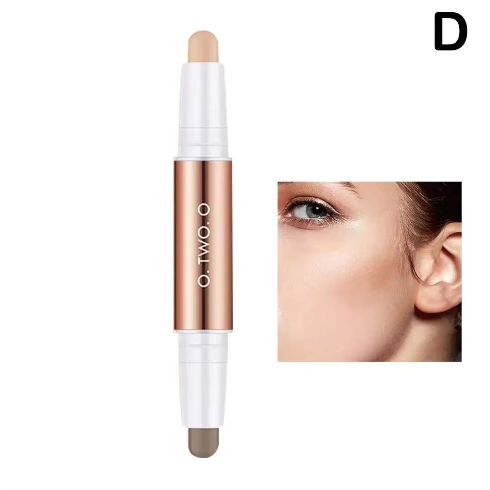 Double-Headed Contouring Stick - Waterproof Face & Highlight & Clavicle Makeup Concealer 3D Contouring Pen, Tool K5Z4