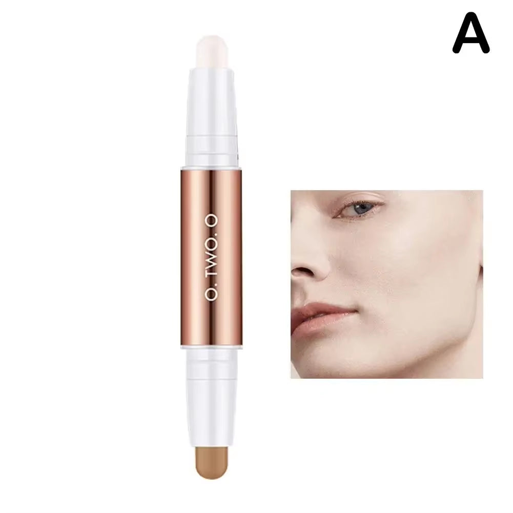 Double-Headed Contouring Stick - Waterproof Face & Highlight & Clavicle Makeup Concealer 3D Contouring Pen, Tool K5Z4