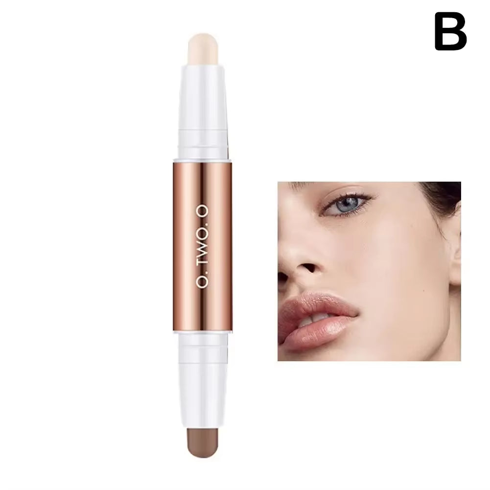 Double-Headed Contouring Stick - Waterproof Face & Highlight & Clavicle Makeup Concealer 3D Contouring Pen, Tool K5Z4